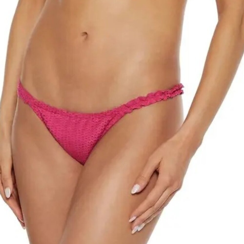 Scales Margot Ruffle-Trimmed Laser-Cut Low-Rise Bikini Bottom NWT